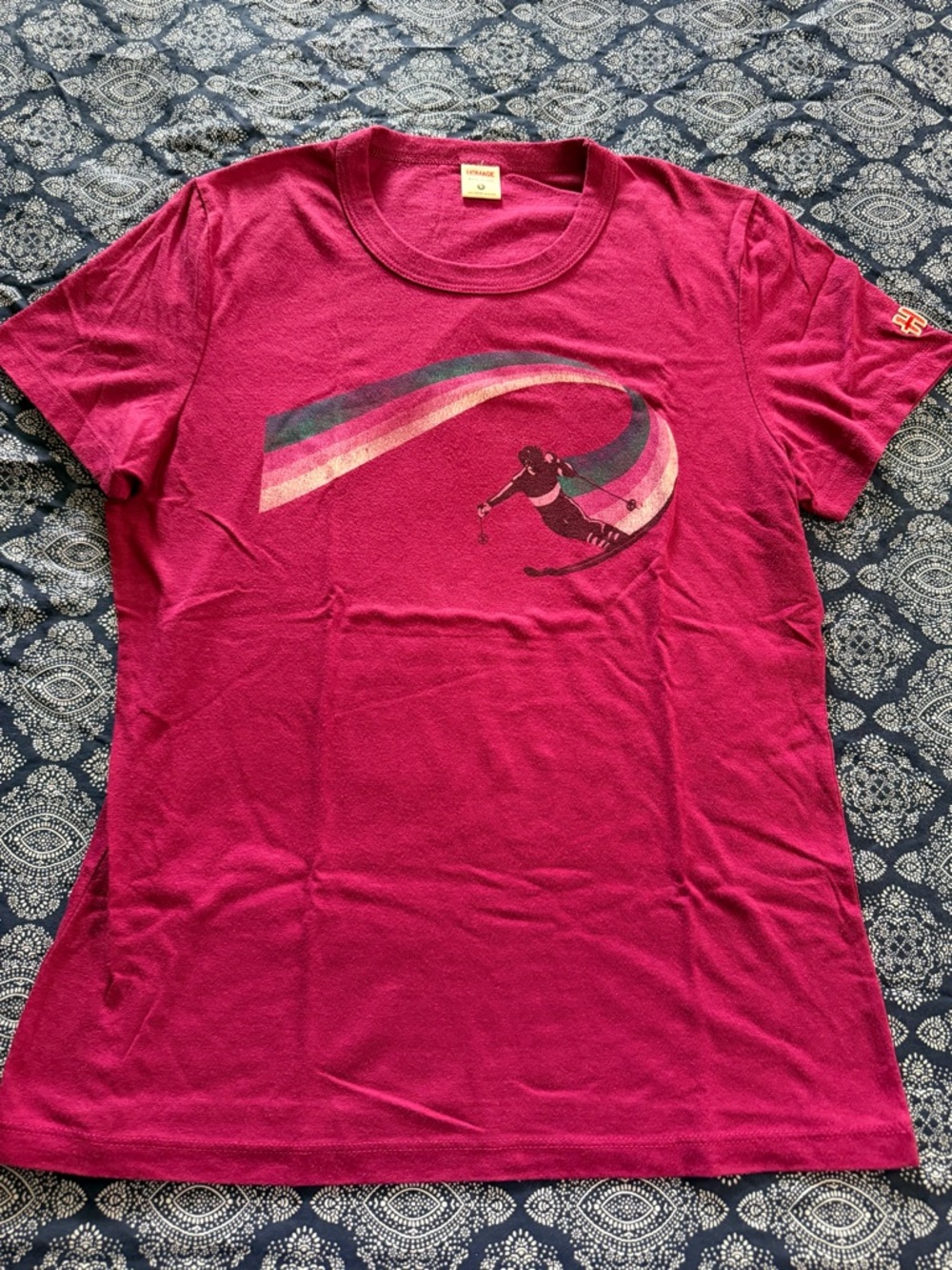 HOMAGE Magenta Ski Graphic Short Sleeve Tee